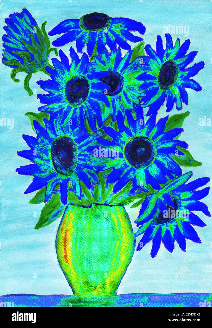 Blue flowers in vase Stock Photo - Alamy