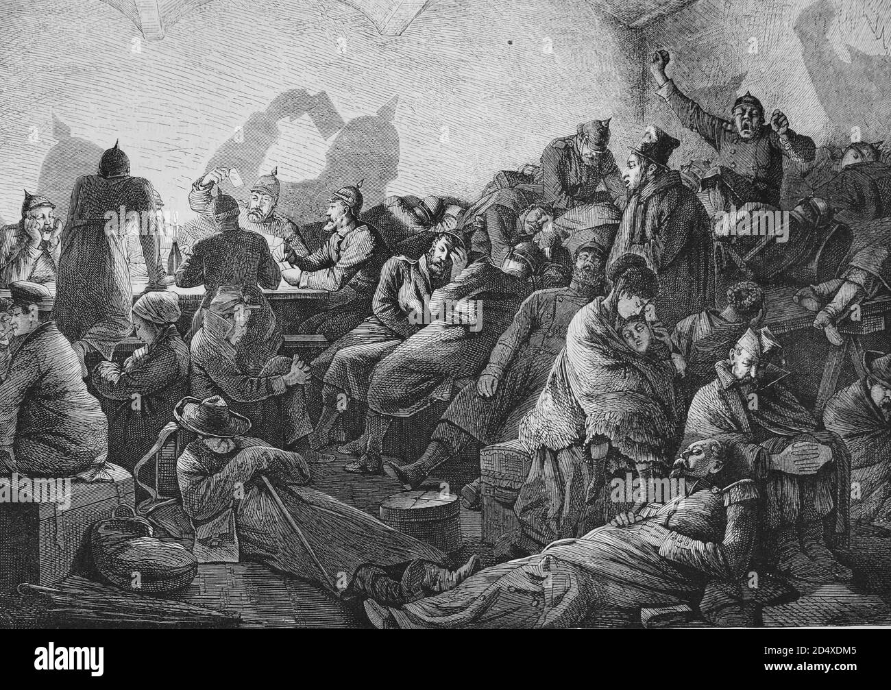 Night's lodging in the Prussian main guard in Metz, illustrated war