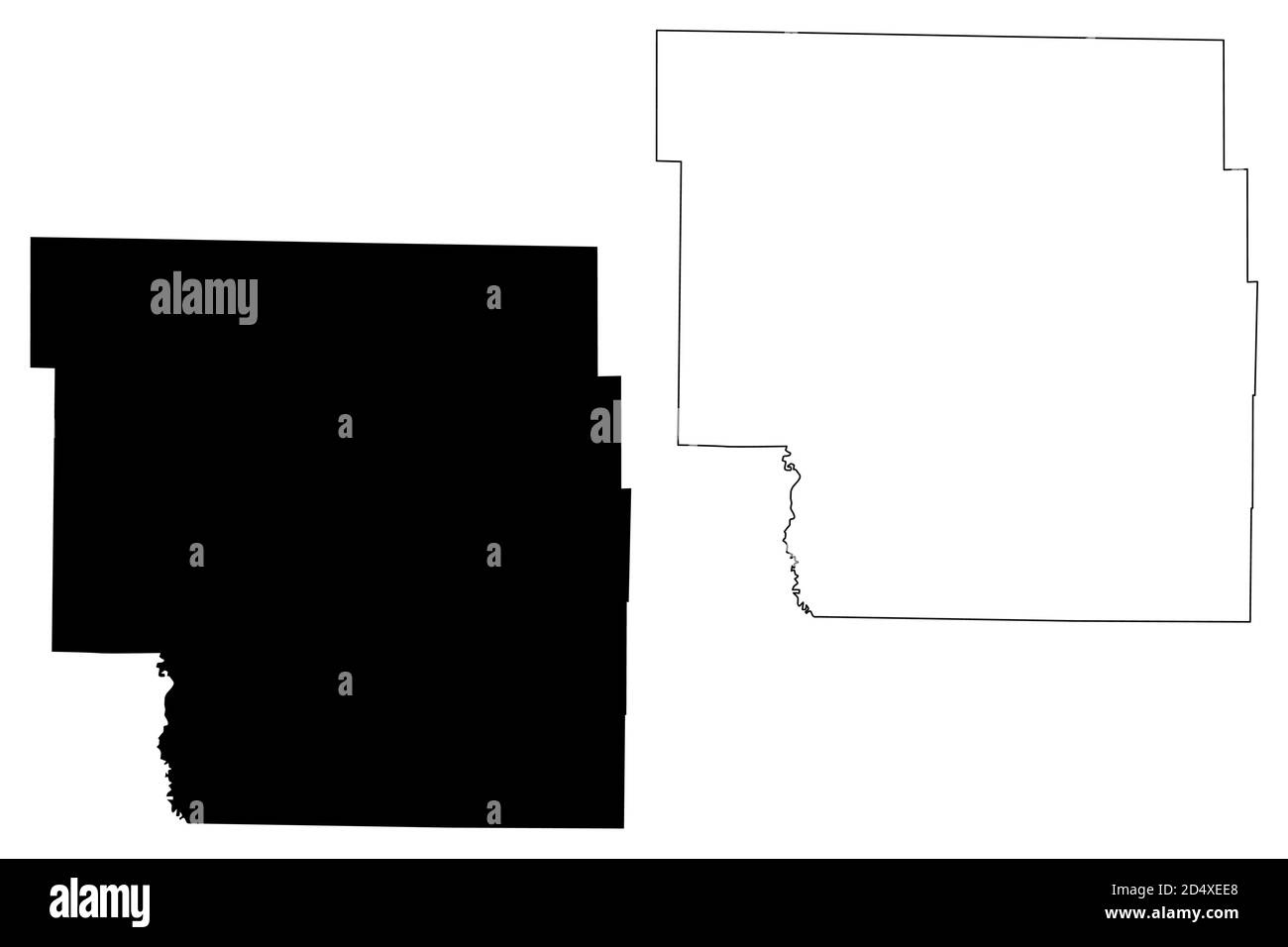 Nodaway County, Missouri (U.S. county, United States of America, USA, U.S., US) map vector illustration, scribble sketch Nodaway map Stock Vector