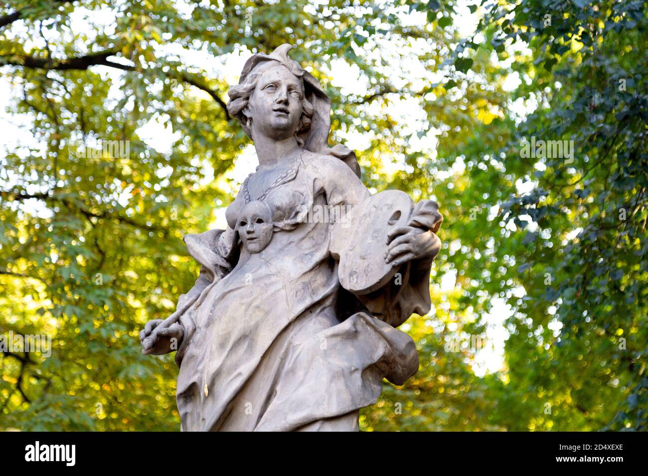 Sculpture representing paining at the Saxon Garden (Ogrod Saski), Warsaw, Poland Stock Photo