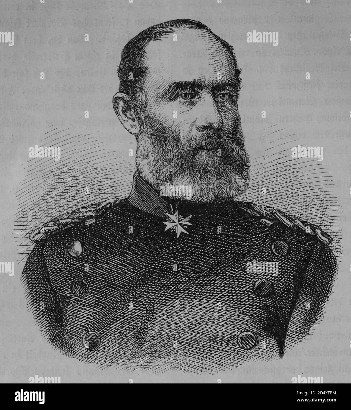 General Ludwig von Wittich, 1818-1884, prussian general, illustrated war history, German - French war 1870-1871 Stock Photo