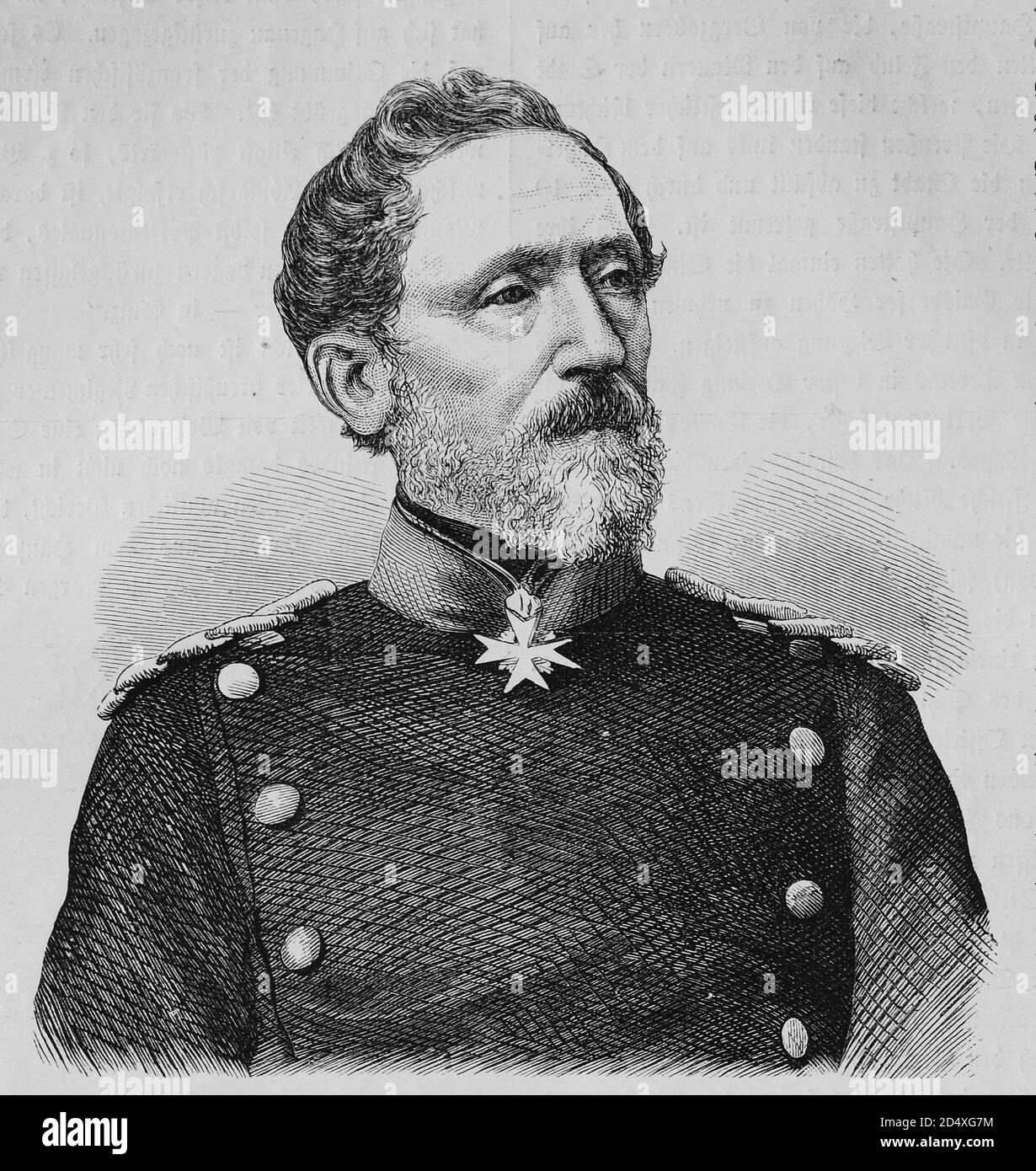 Leonhard von Blumenthal, 1810-1900, prussian general field marshal, illustrated war history, German - French war 1870-1871 Stock Photo