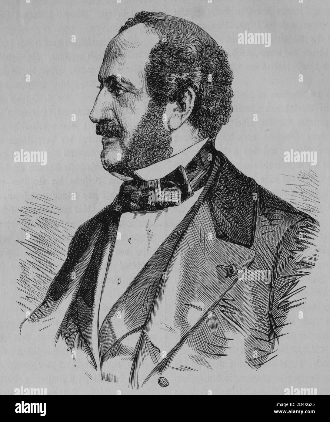Alfred Antoine Agenor duke of Gramont, french Minister of foreign affairs, illustrated war history, German - French war 1870-1871 Stock Photo