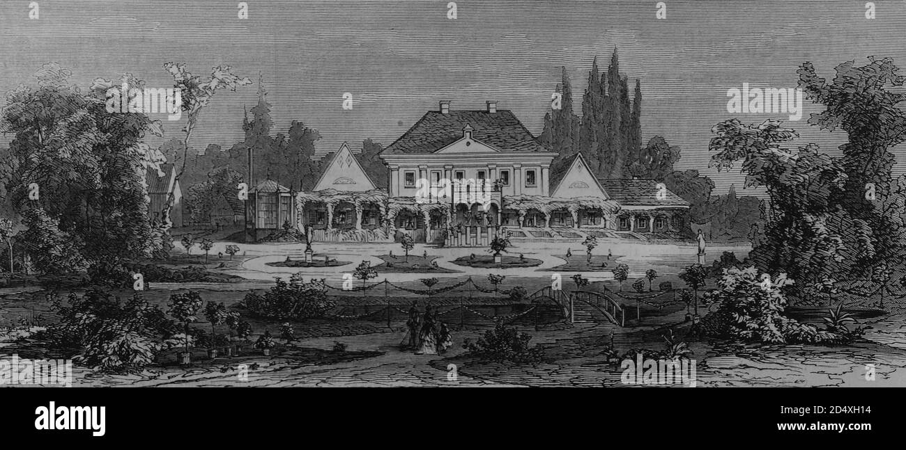 Varzin castle in Pomerania, illustrated war history, German - French war 1870-1871 Stock Photo