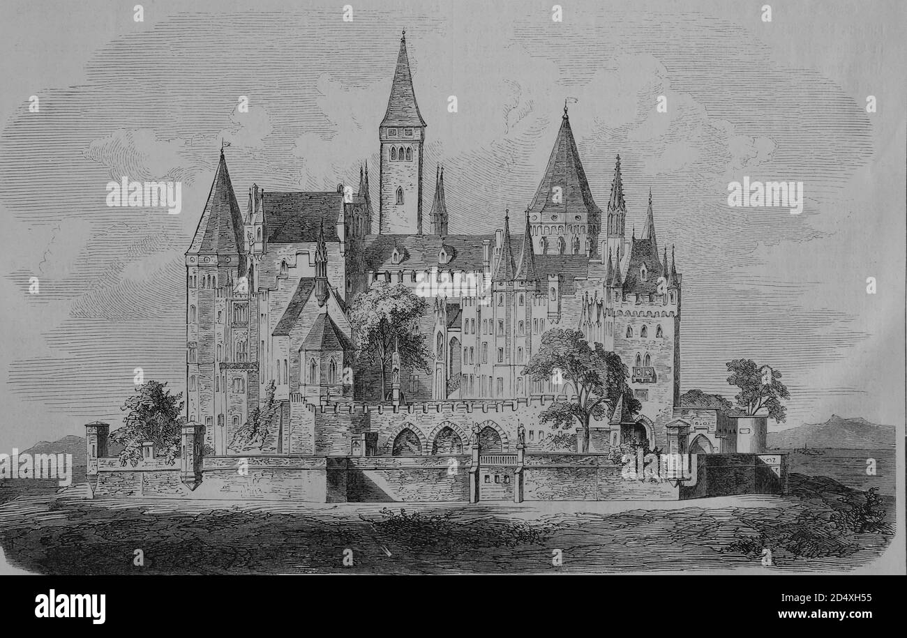 castle Hohenzollern, illustrated war history, German - French war 1870-1871 Stock Photo