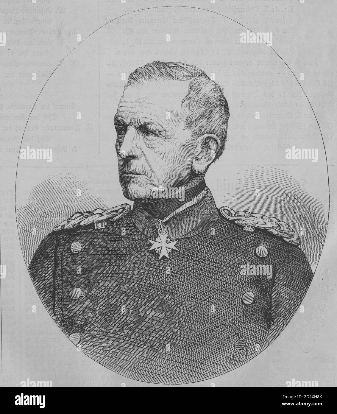 Helmuth Karl Bernhard Graf von Moltke, chief of staff on the prussian Army, illustrated war history, German - French war 1870-1871 Stock Photo