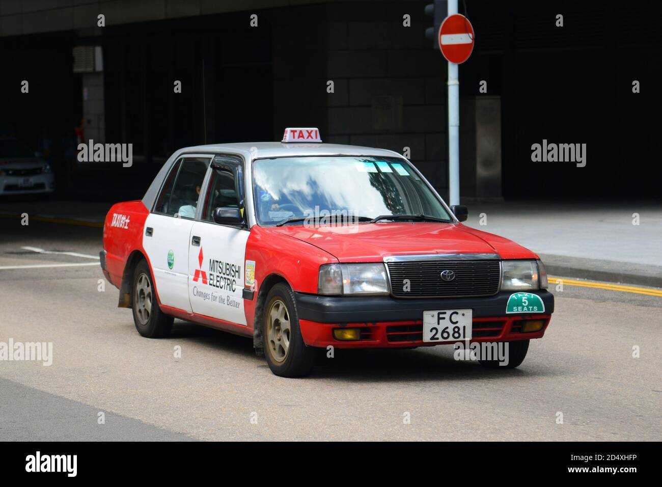Hong Kong Urban red Toyota Crown Confort YXS10 four seats taxi in Hong