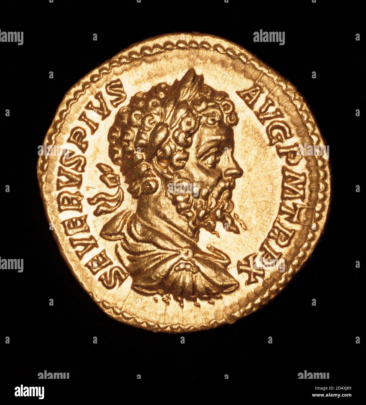 Rare Ancient Roman Coin, Aerus Septimus Severus, c 201 AD Stock Photo