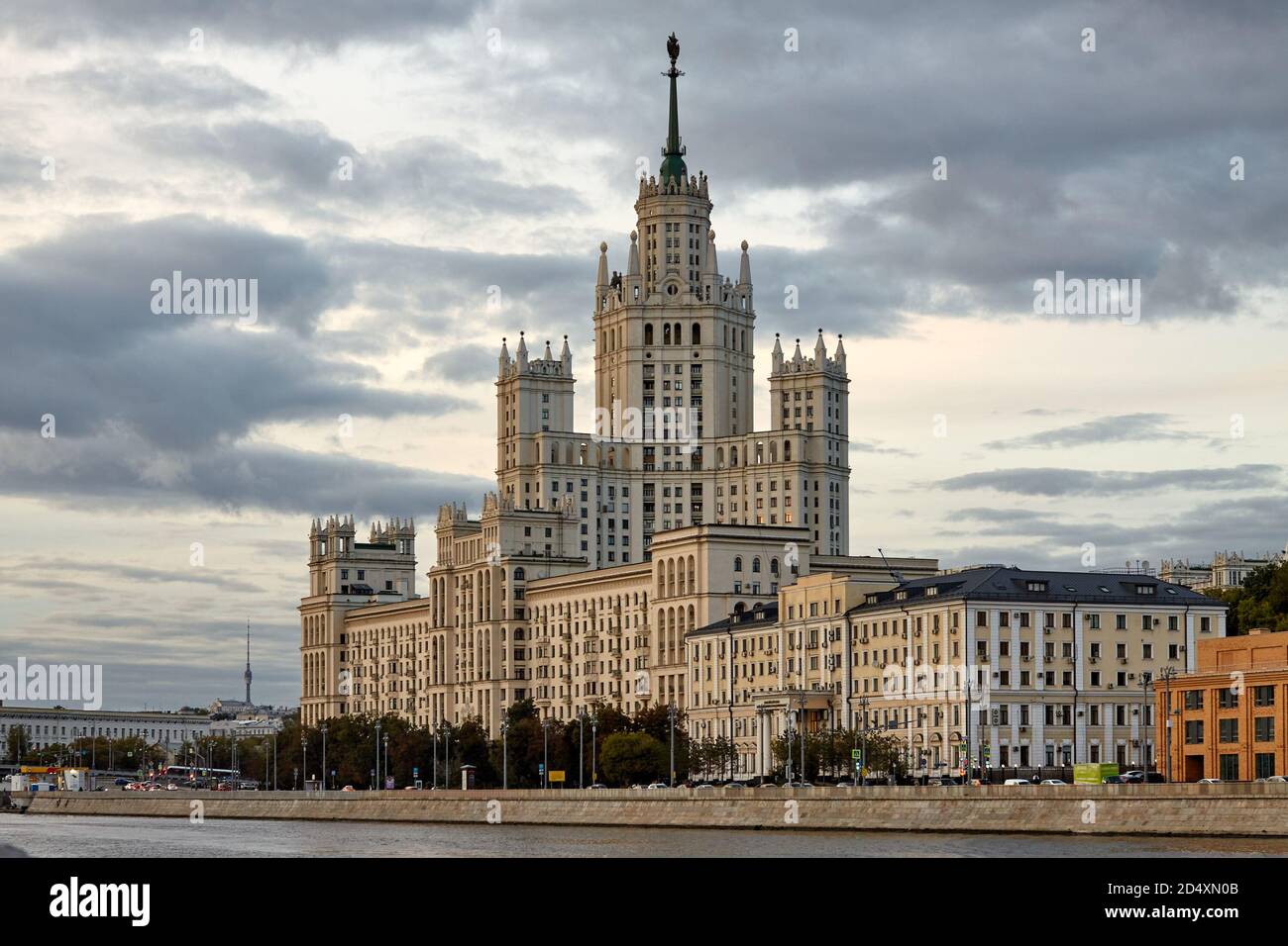 Moscow / Russia - September 11, 2020: Most famous residential building known as the Stalinskaya Visotka Stock Photo