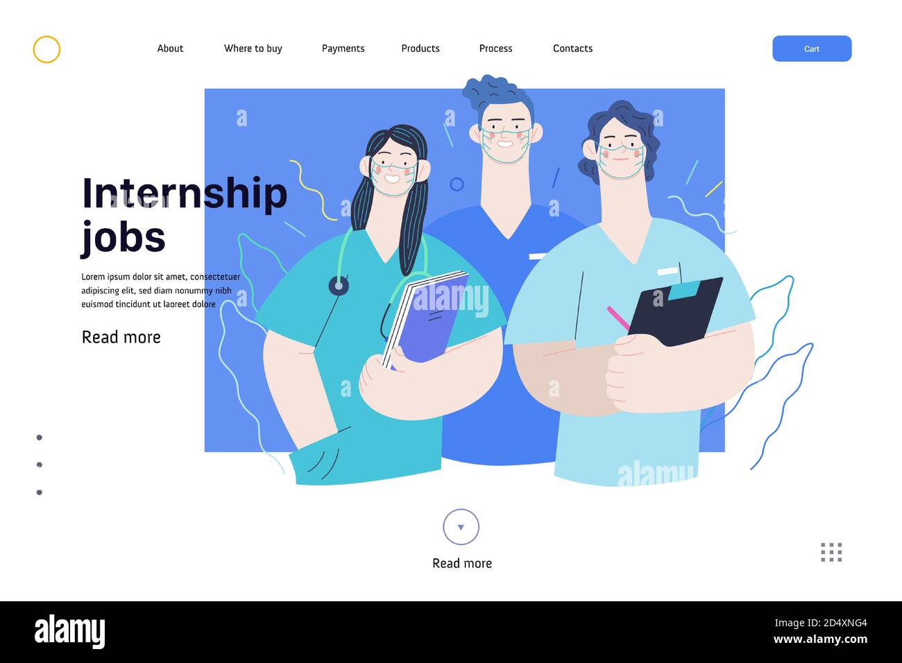 Medical insurance internship jobs modern flat vector concept digital