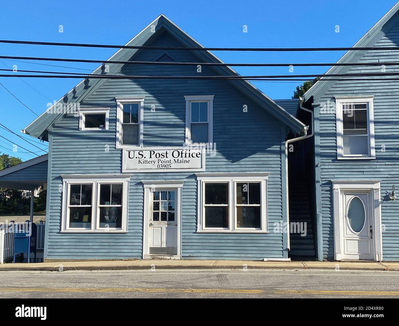 Exterior View of Post Office Building, Kittery Point, Maine, USA Stock