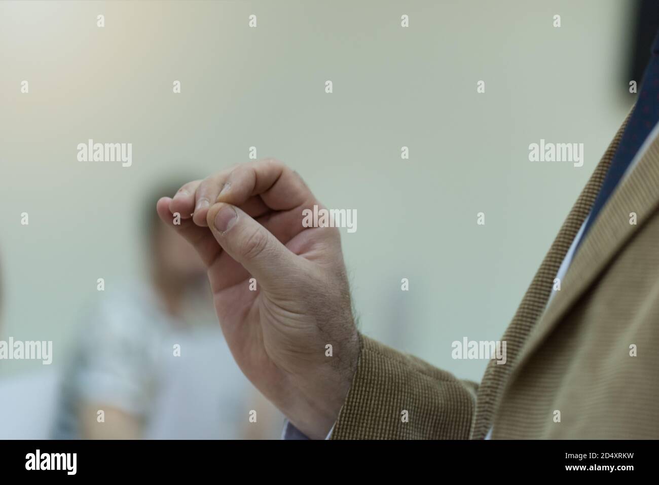 Selective focus on  teacher  while teaching and explaining lessons to students in classroom. Computer lab class, technology and aducation concept. Stock Photo