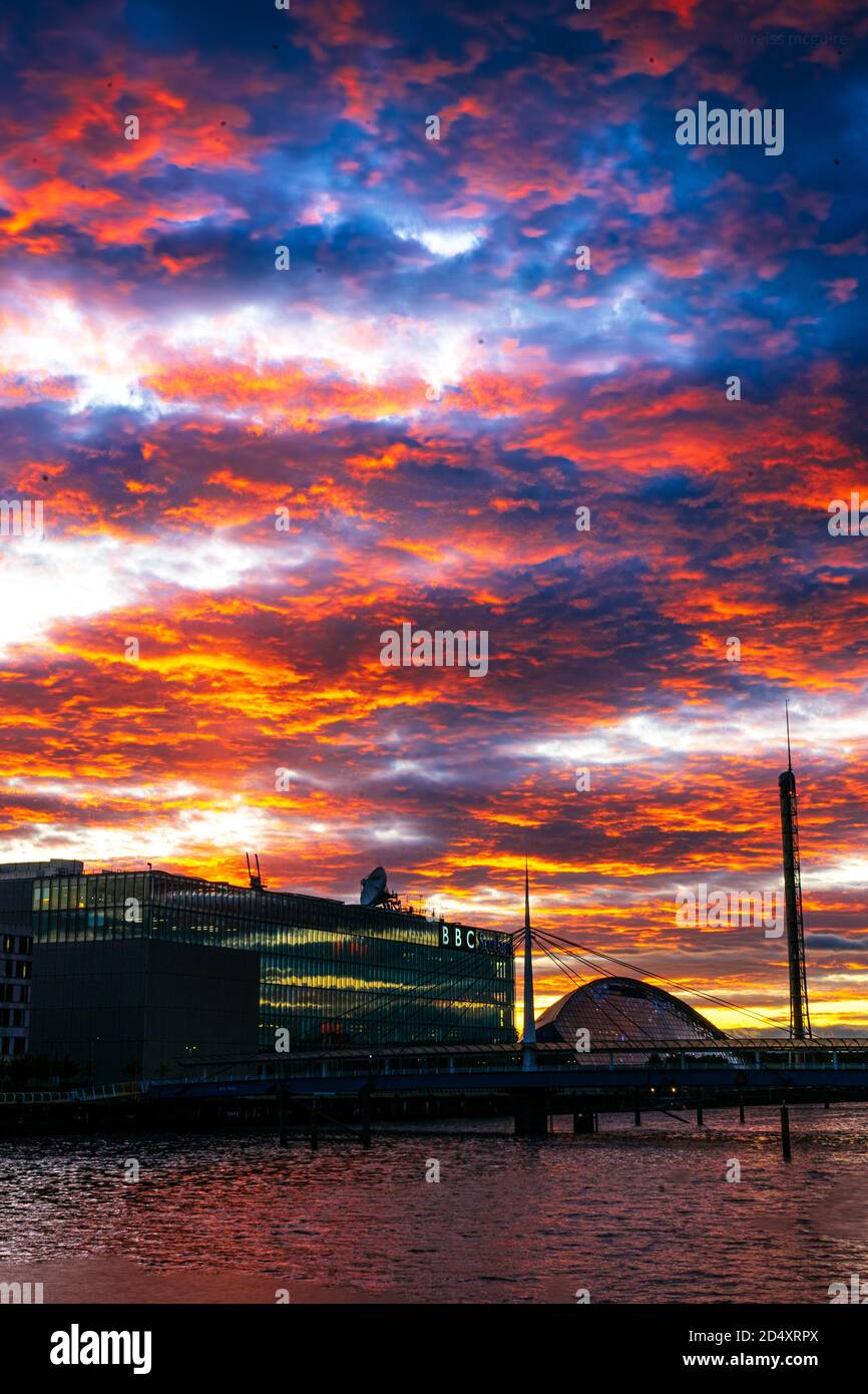 glasgow sunset Stock Photo