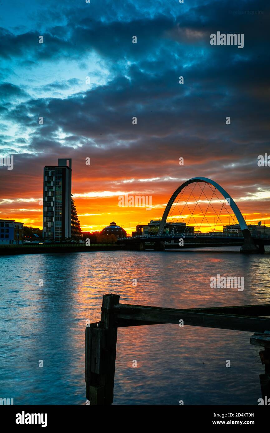 glasgow sunset Stock Photo Alamy