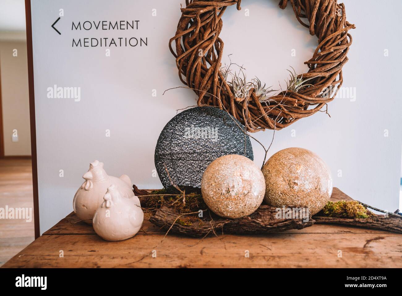 Closeup of aesthetic decoration of movement meditation event Stock Photo -  Alamy