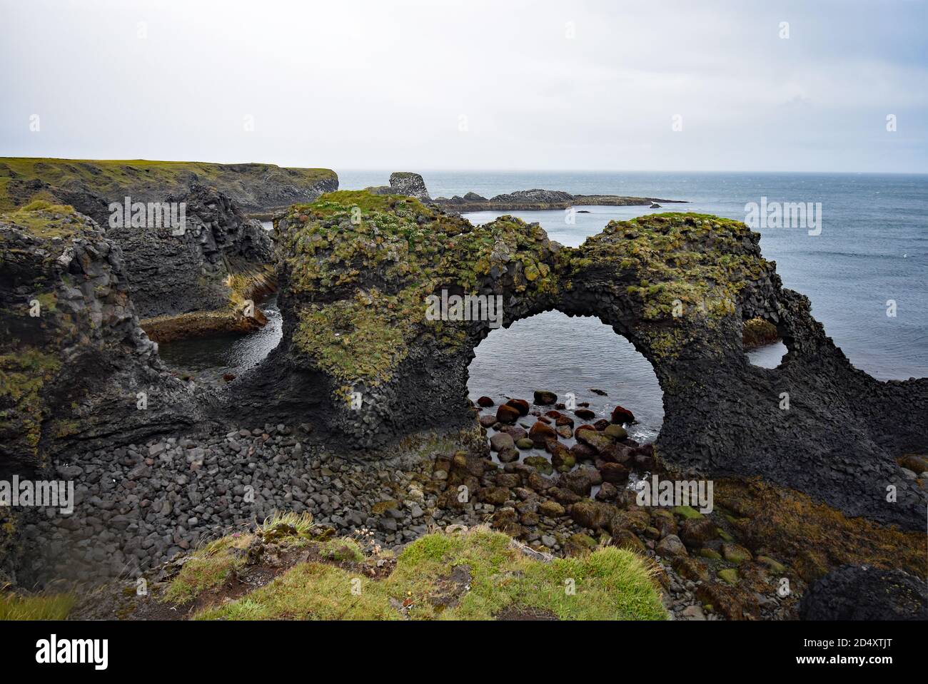 The rock arch, Gatklettur on the coast near Arnastapi in the