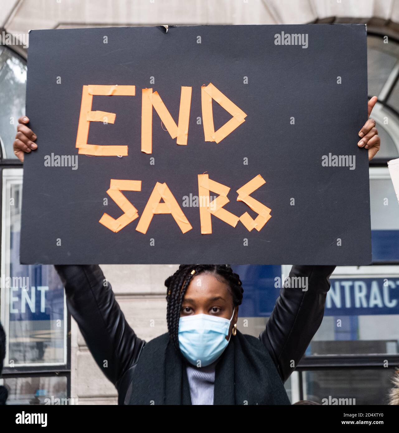 London, United Kingdom. 11th Oct, 2020. protesters are calling for the scrapping of police unit, known as Special Anti-Robbery Squad (SARS) over the squads incessant harassment and brutality of innocent Nigerians. Credit: Michael Tubi/Alamy Live News Stock Photo