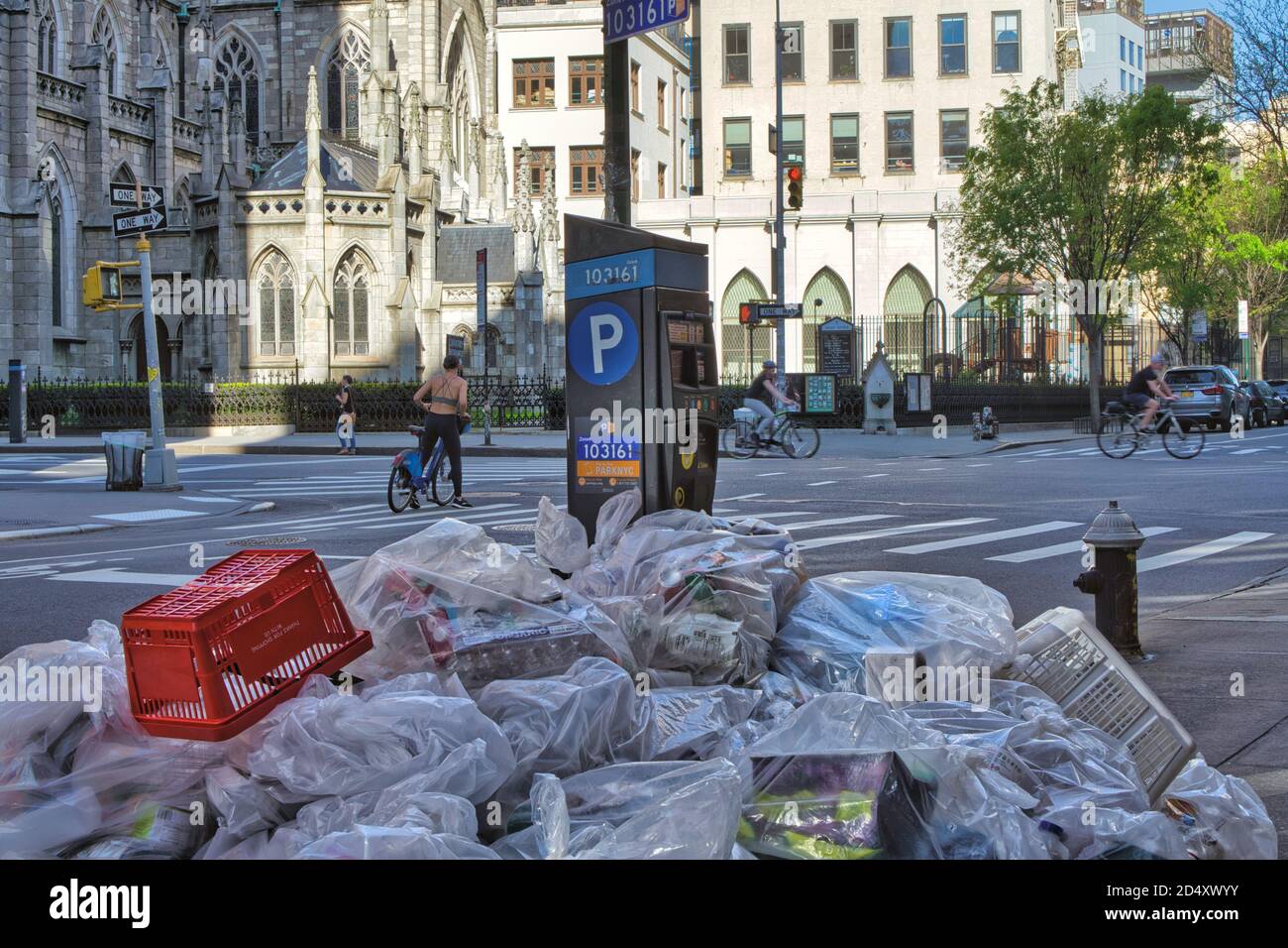 pile of garbage on the streets of New York City Stock Photo Alamy