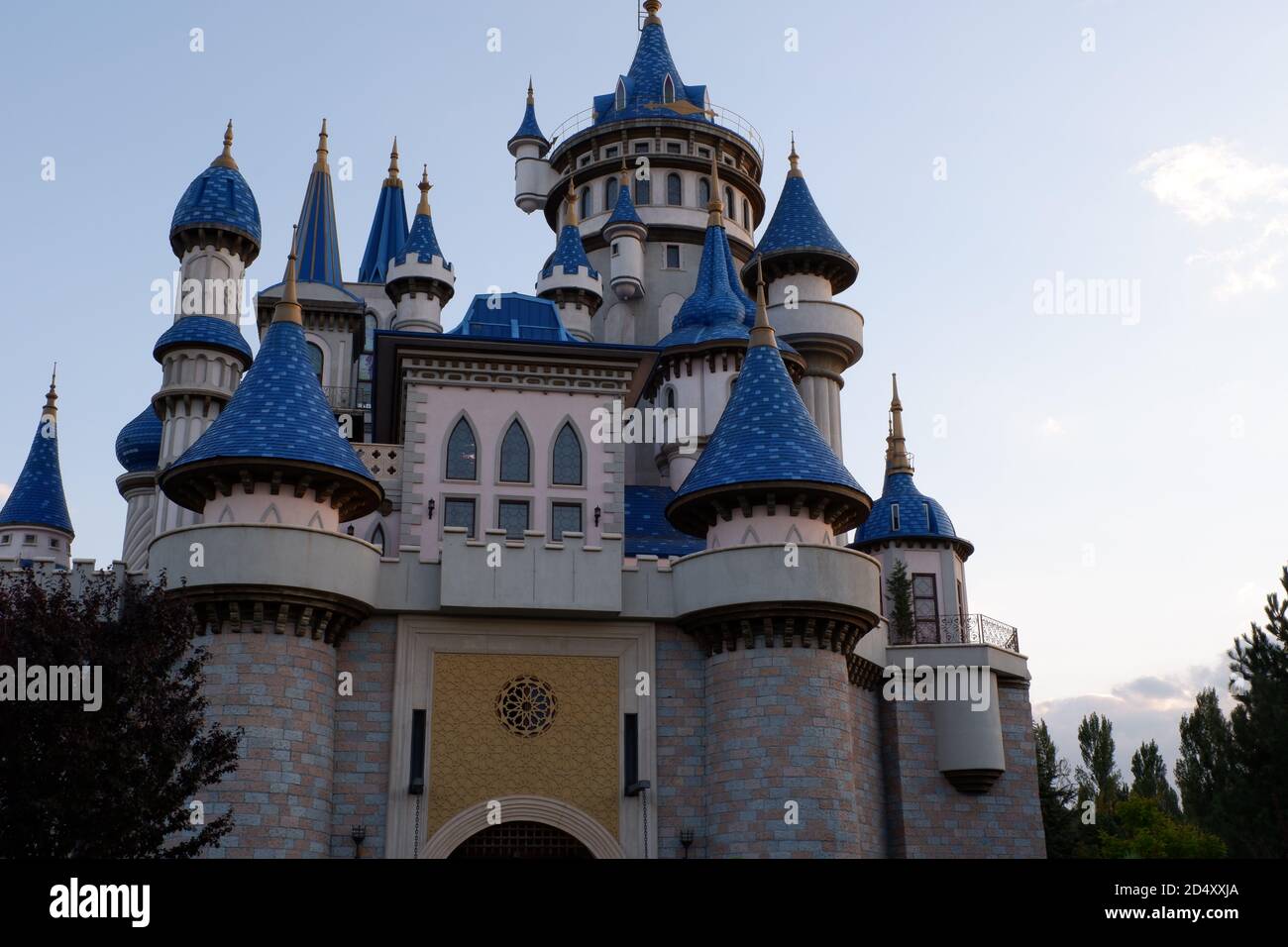 Dream Castle within trees Stock Photo