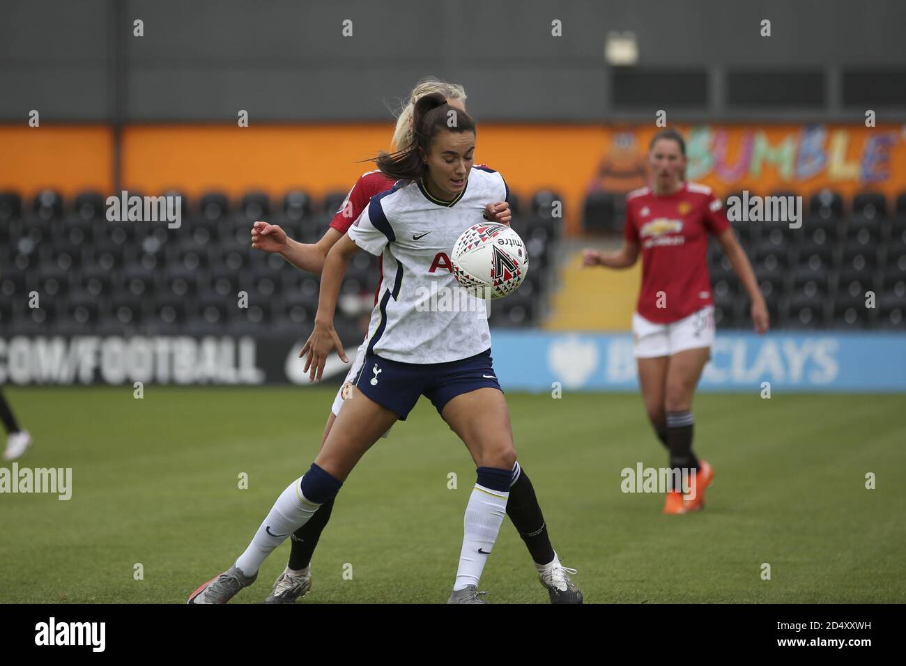 London, UK. 10th Oct, 2020. Please apply players names if possible during the Women's Super League game between Tottenham Hotspur and Manchester United on the 10th October 2020 at The Hive, London, England. Tom West/Sports Press Photo Credit: SPP Sport Press Photo. /Alamy Live News Stock Photo