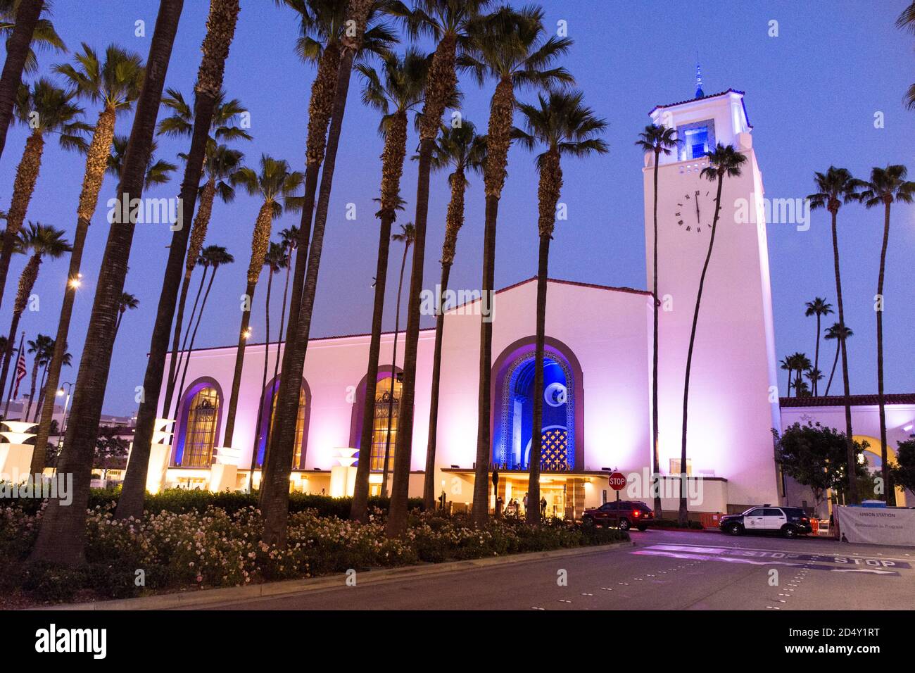 Los Angeles Union Station at night Stock Photo Alamy