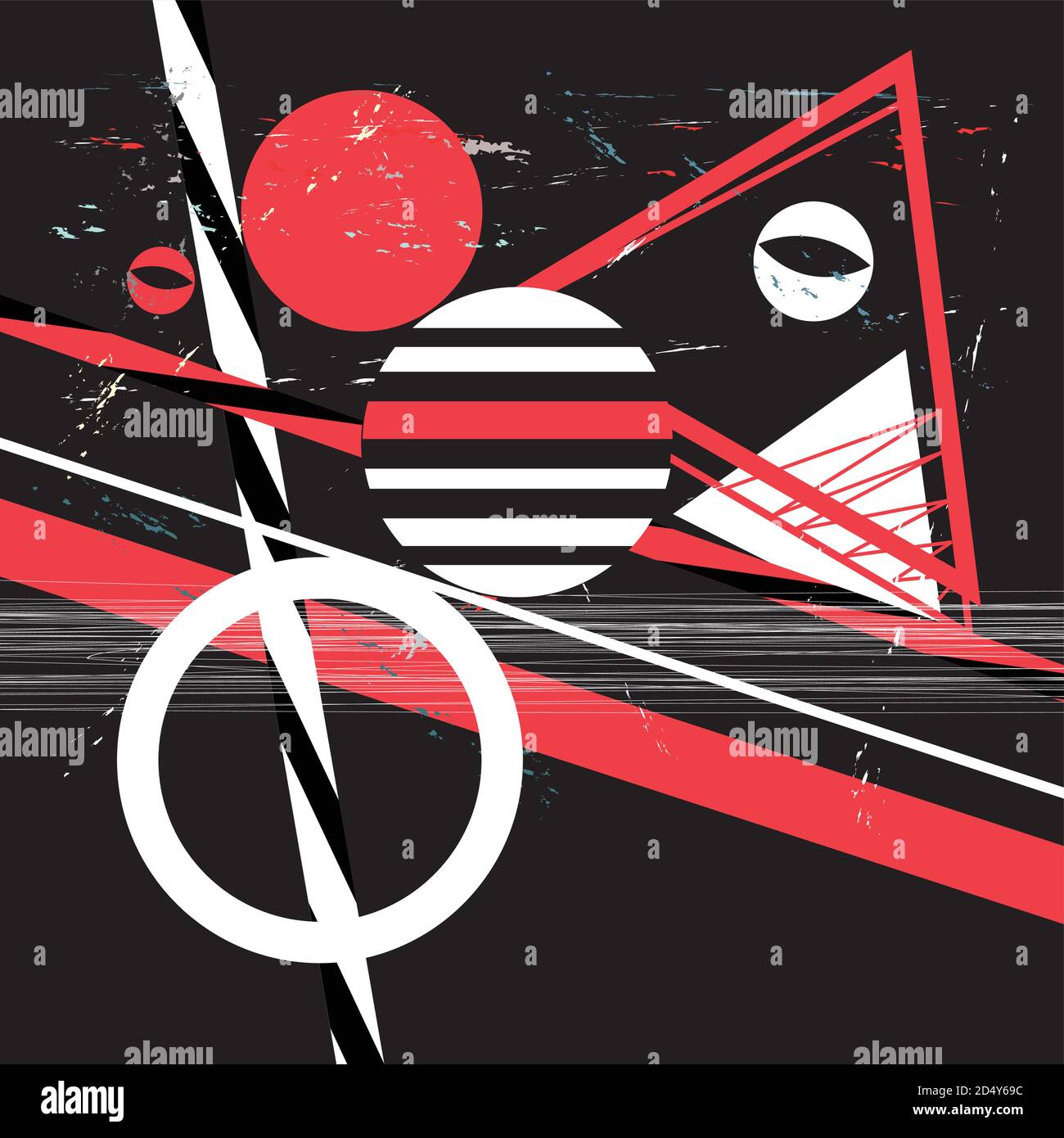 Abstract vector background with different geometric elements on a retro ...