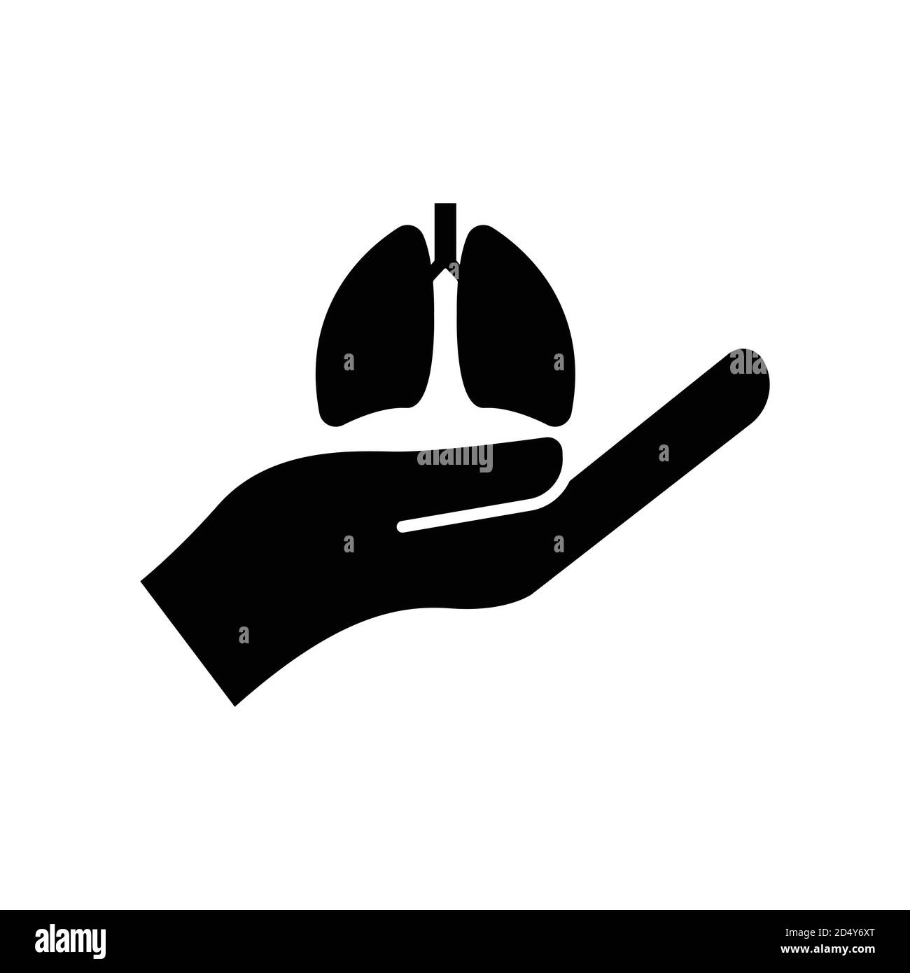Lungs and hand icon. International pneumonia day. Design template vector Stock Vector