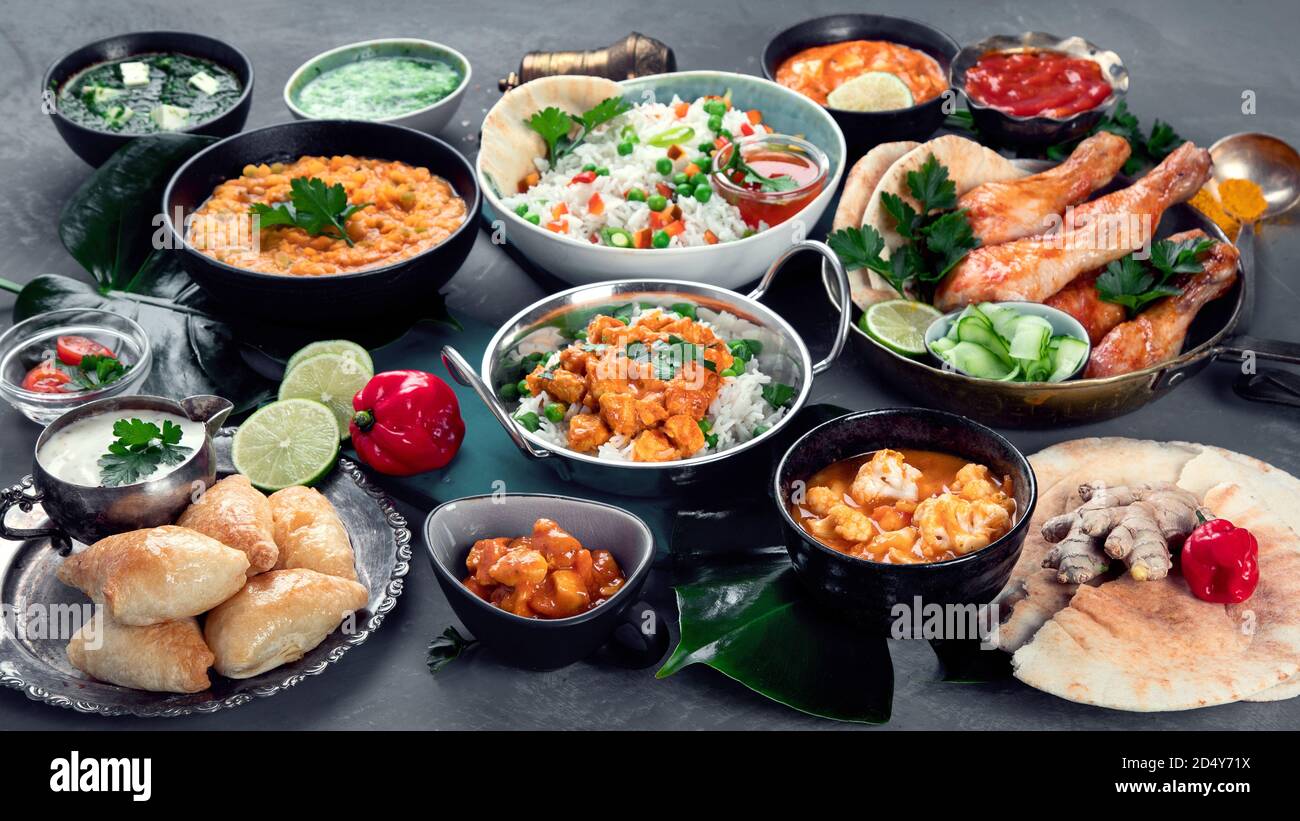 Traditional Indian cuisine. Indian recipes food various Stock Photo - Alamy