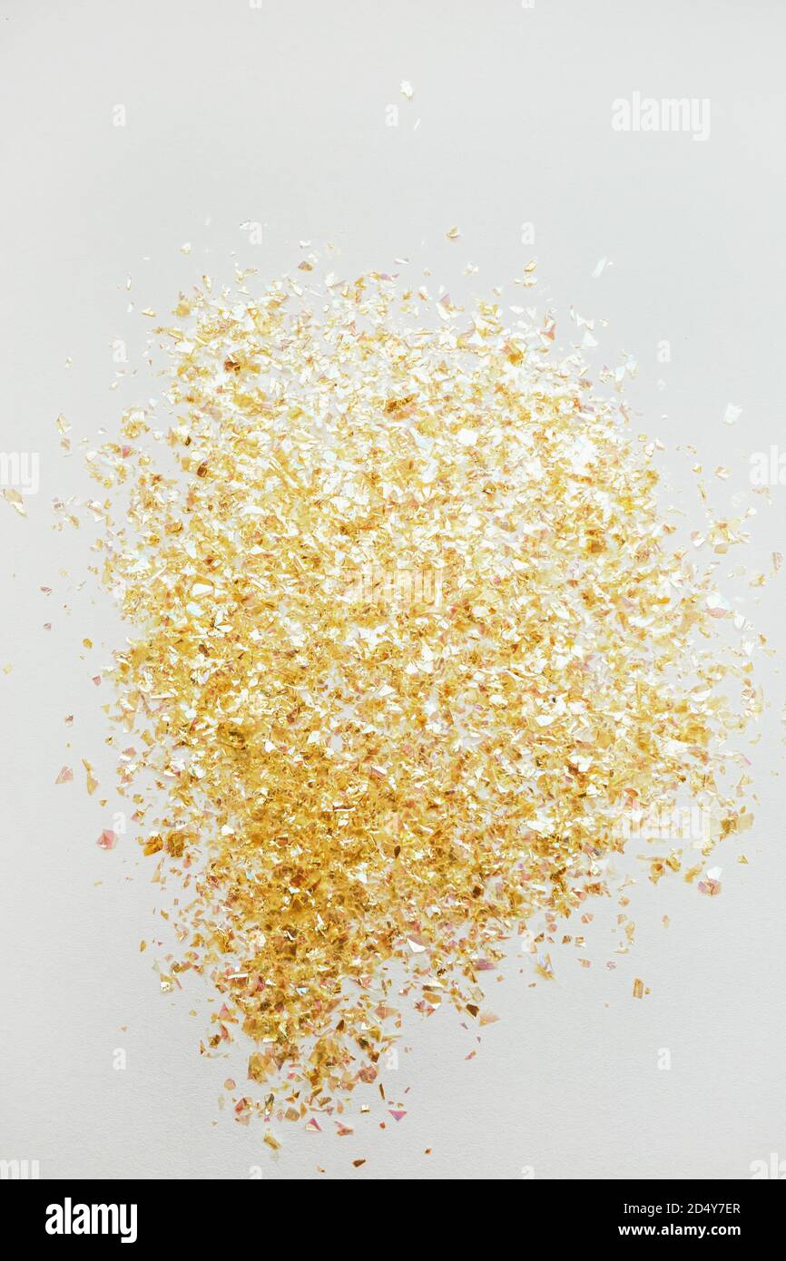 Beautiful festive white background with golden confetti Stock Photo Alamy