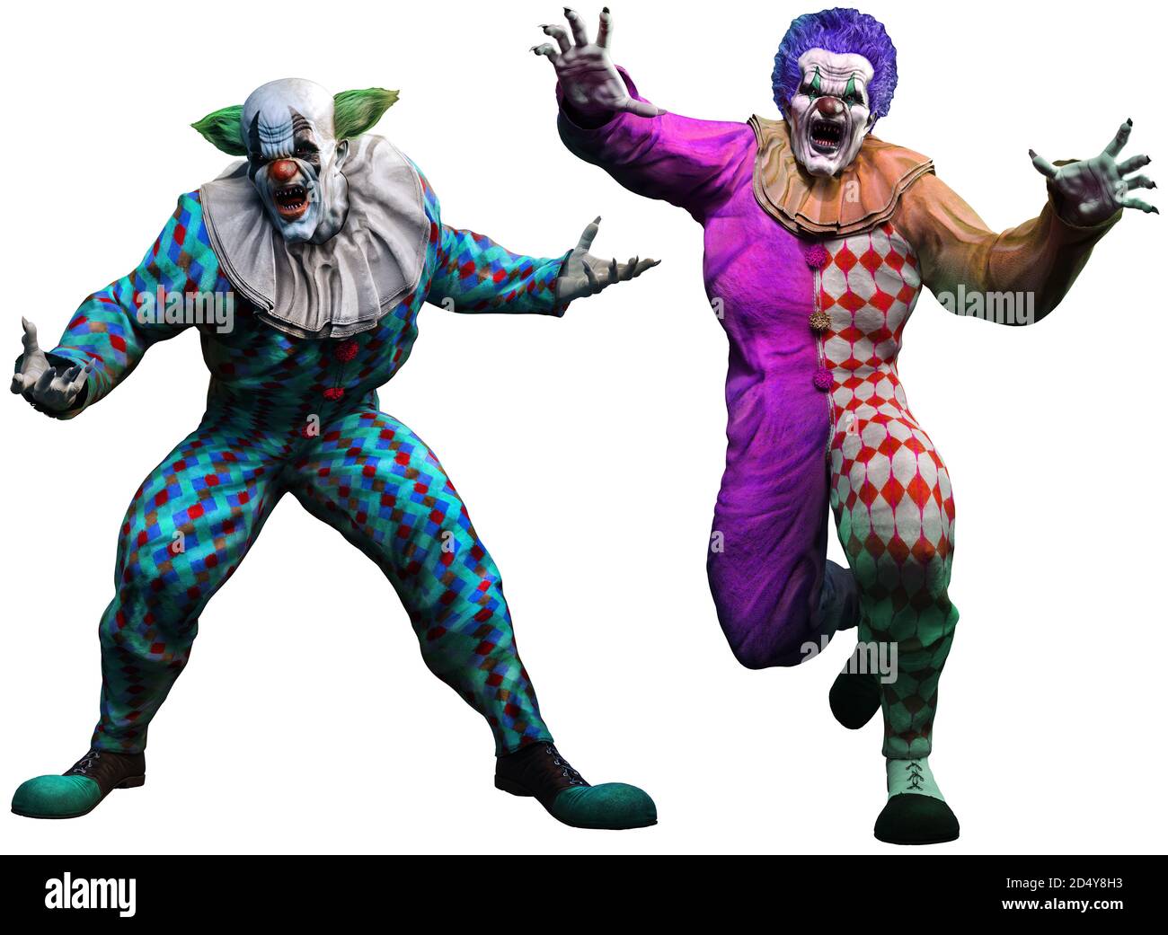 Killer clowns 3D illustration Stock Photo