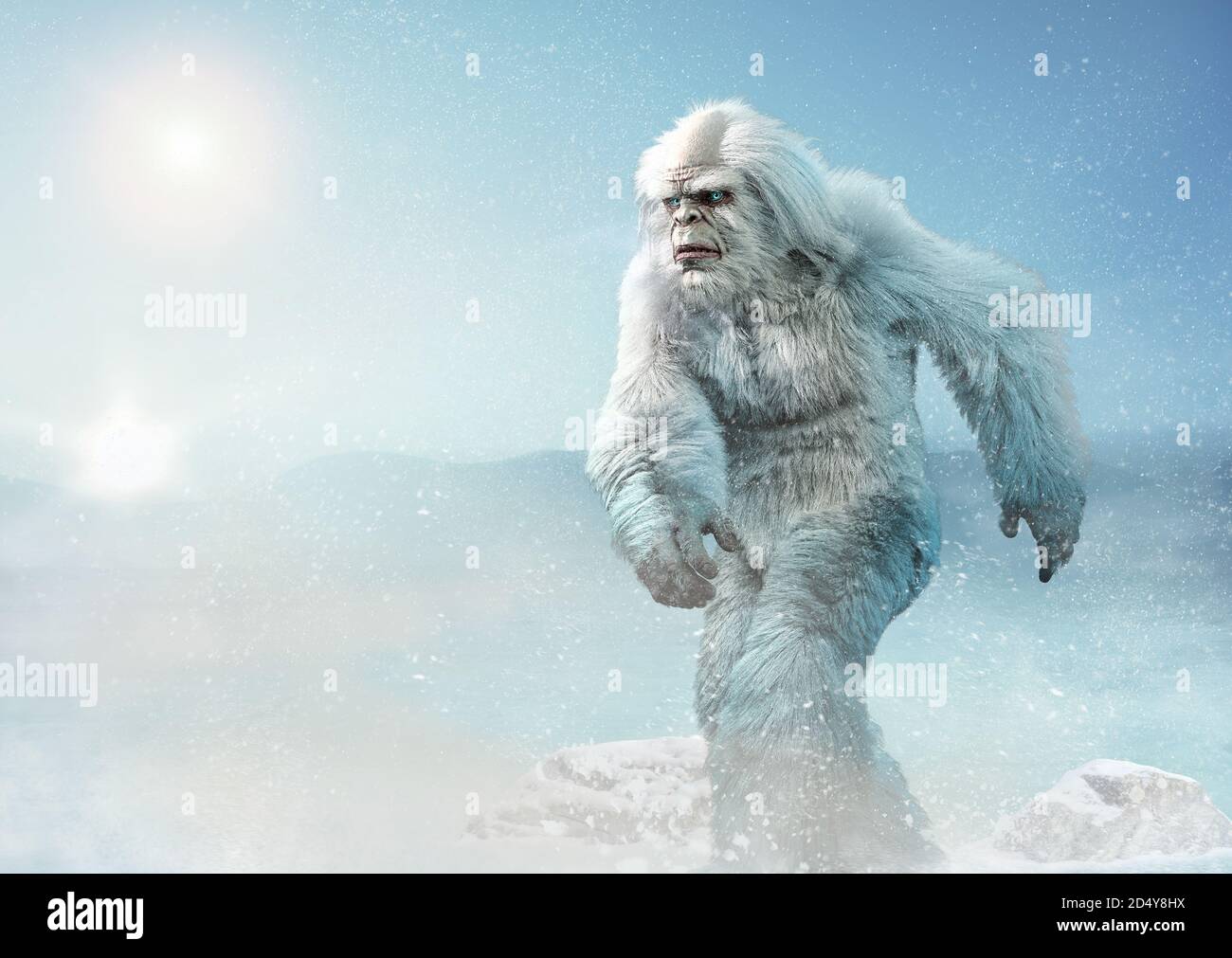 Yeti or abominable snowman 3D illustration Stock Photo