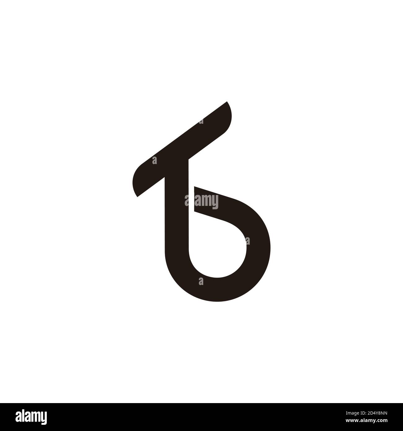 letter tb simple geometric curves design logo vector Stock Vector Image ...