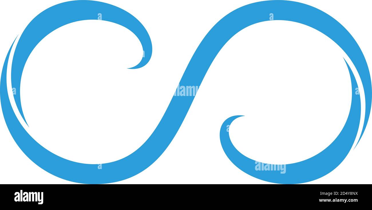 infinity blue waves curves geometric design logo vector Stock Vector