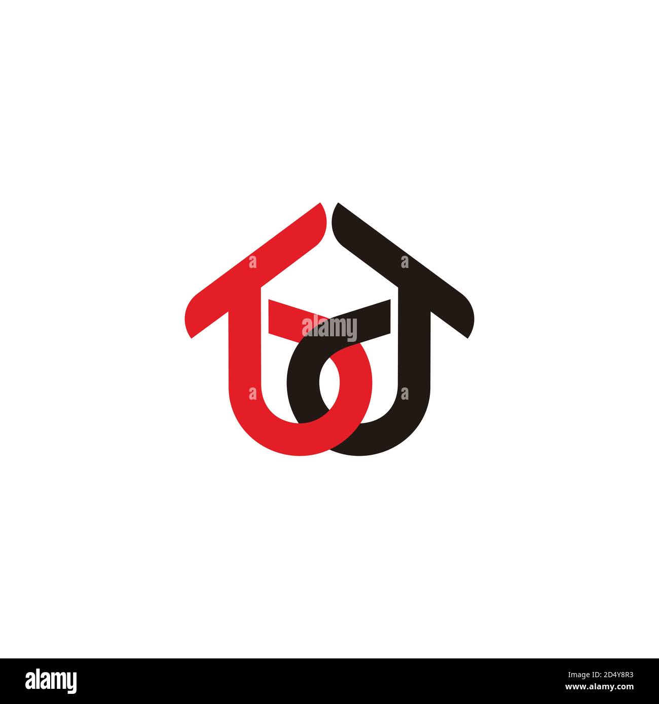 abstract letter tb simple geometric liked logo vector Stock Vector