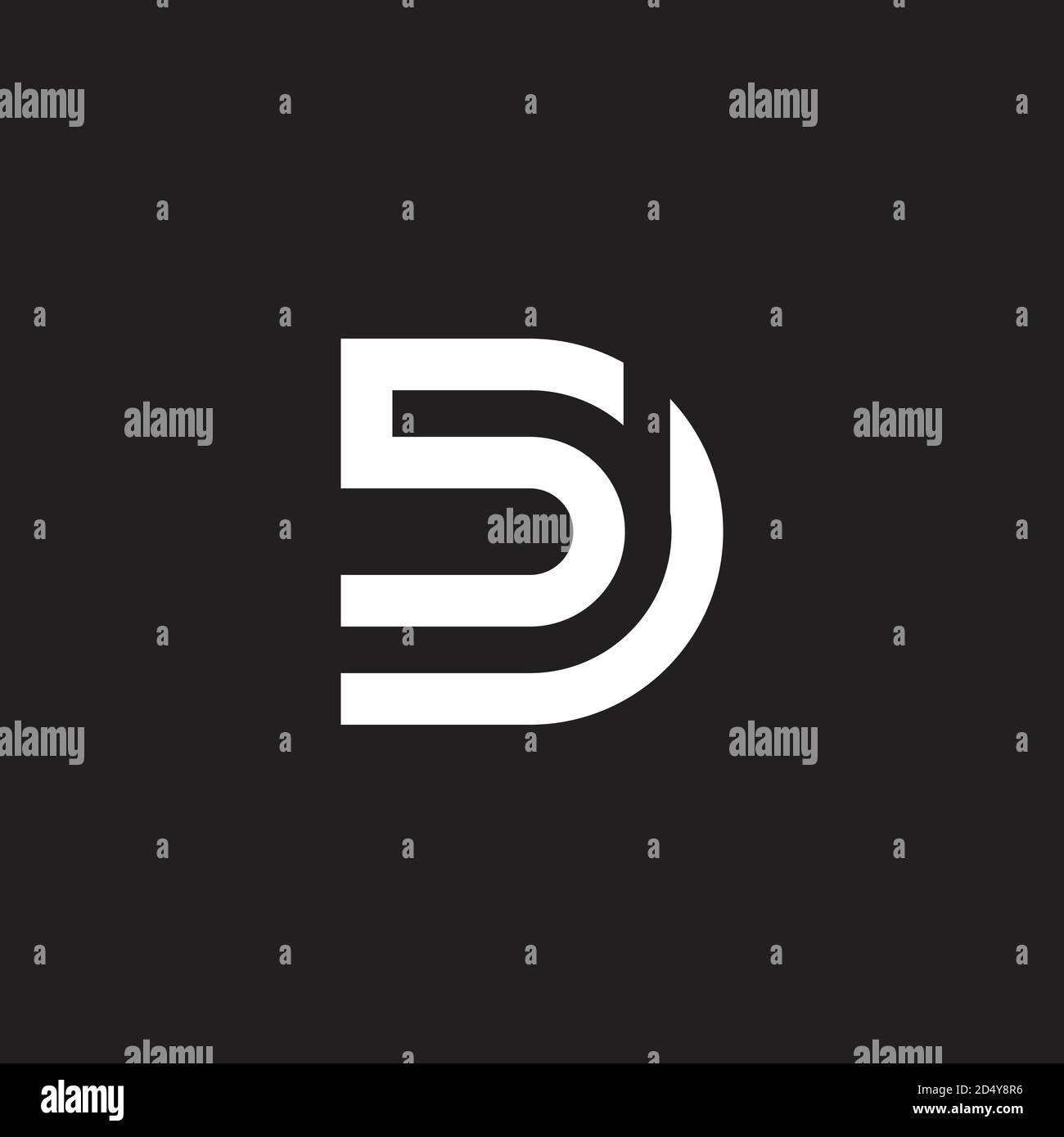 abstract letter sj simple geometric line logo vector Stock Vector