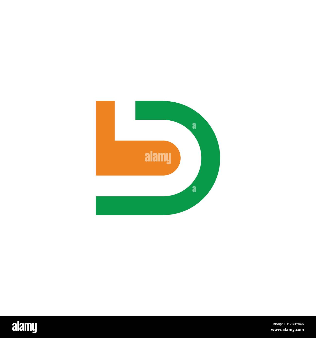 letter bd simple geometric clear flat design logo vector Stock Vector