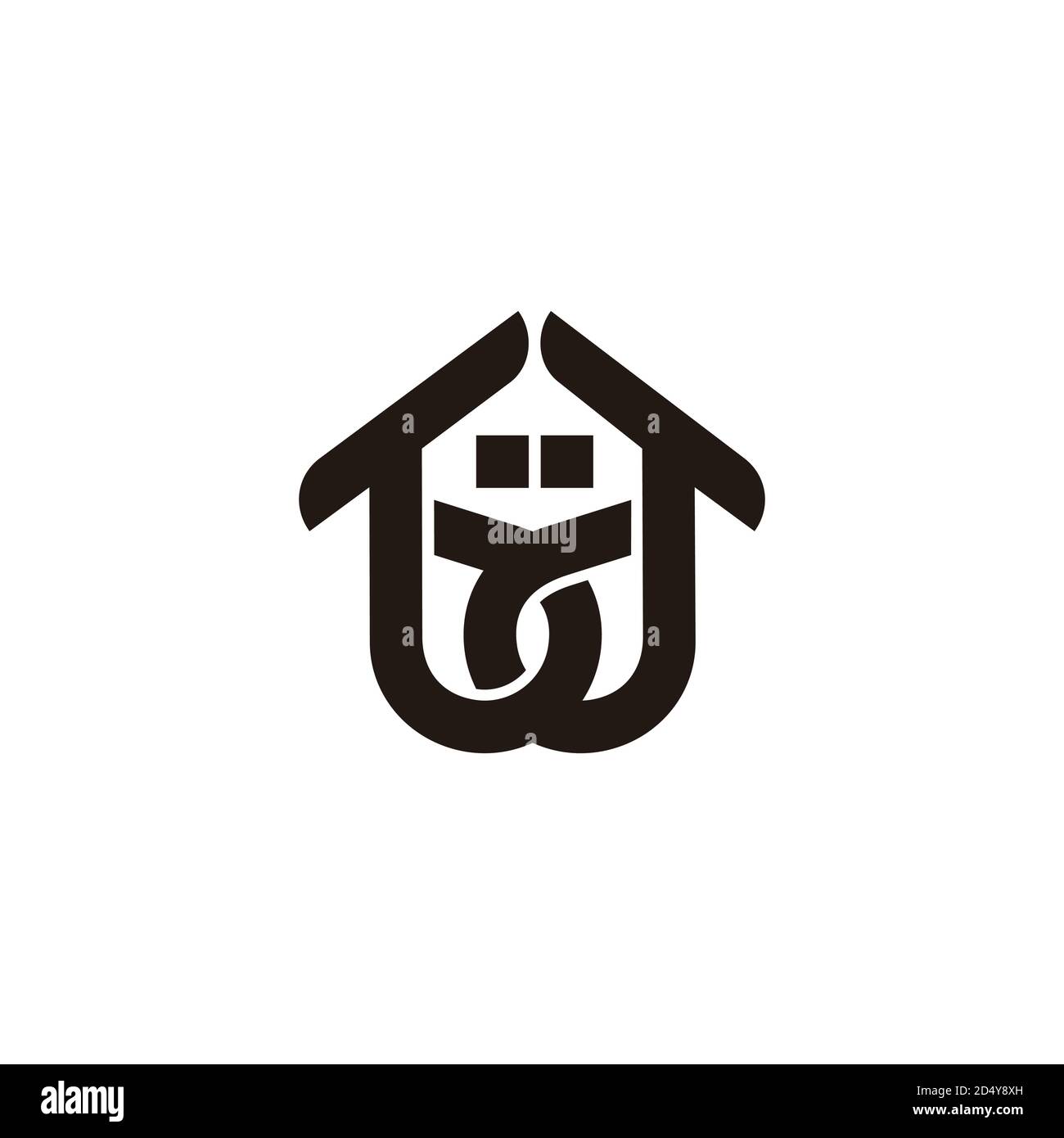 abstract letter bd home symbol linked overlap logo vector Stock Vector