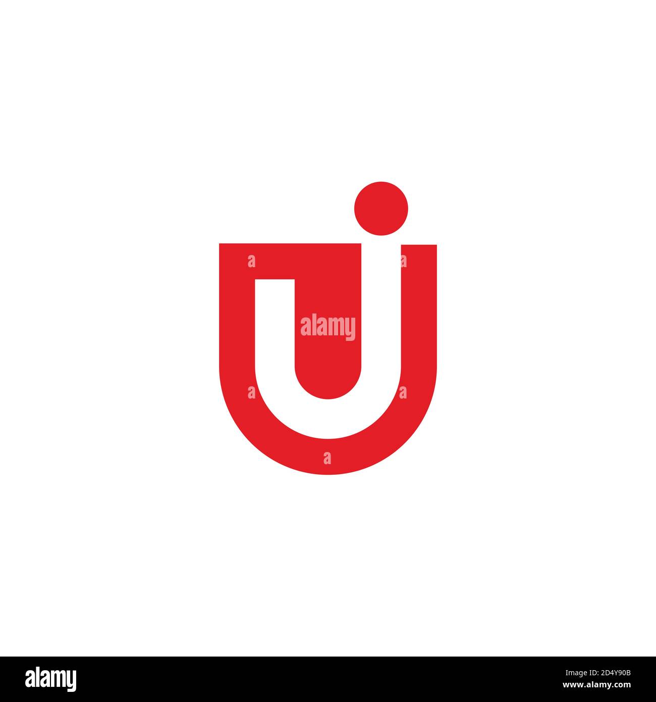 letter u j motion emblem design logo vector Stock Vector
