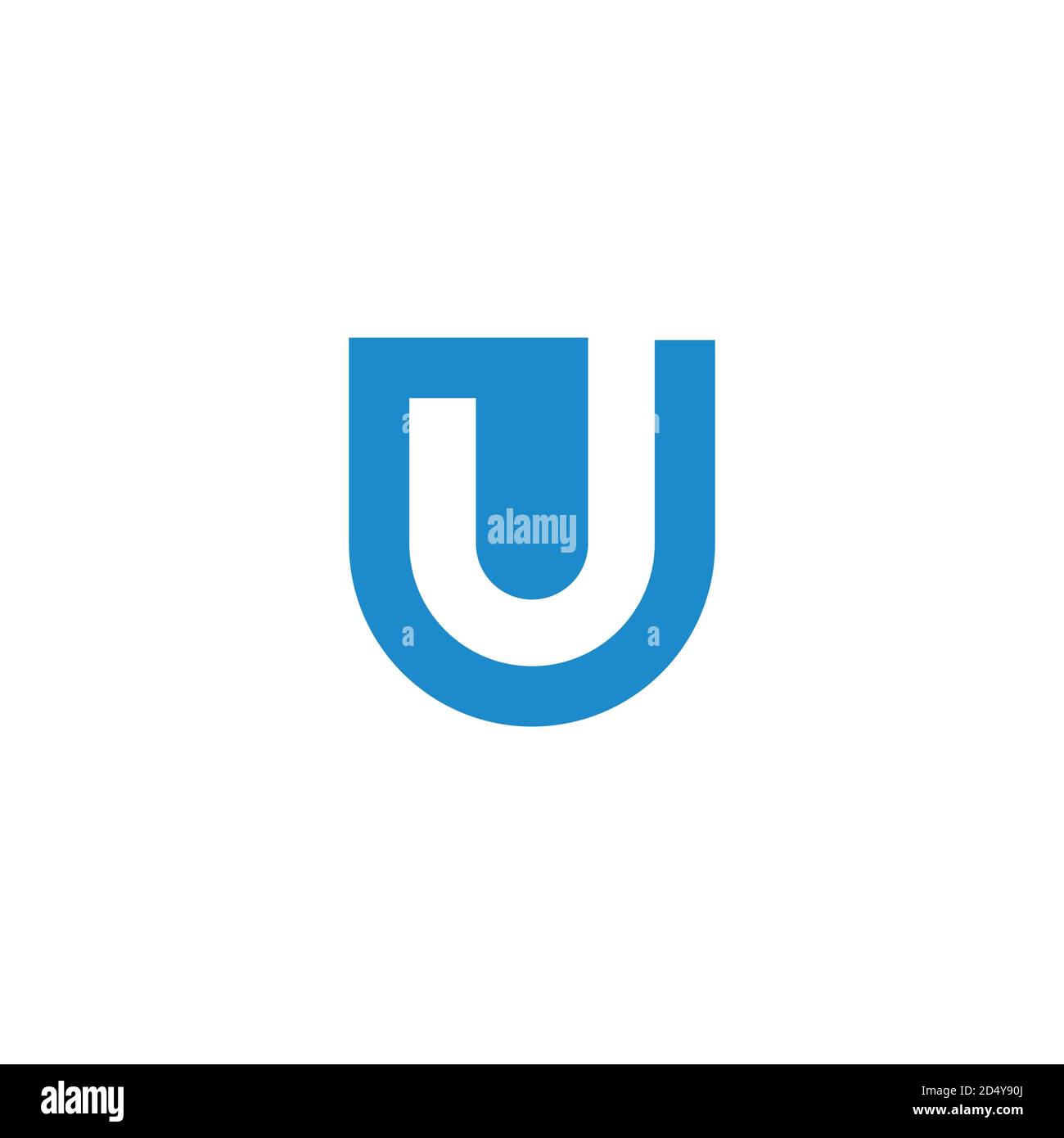 letter u j negative space emblem design logo vector Stock Vector