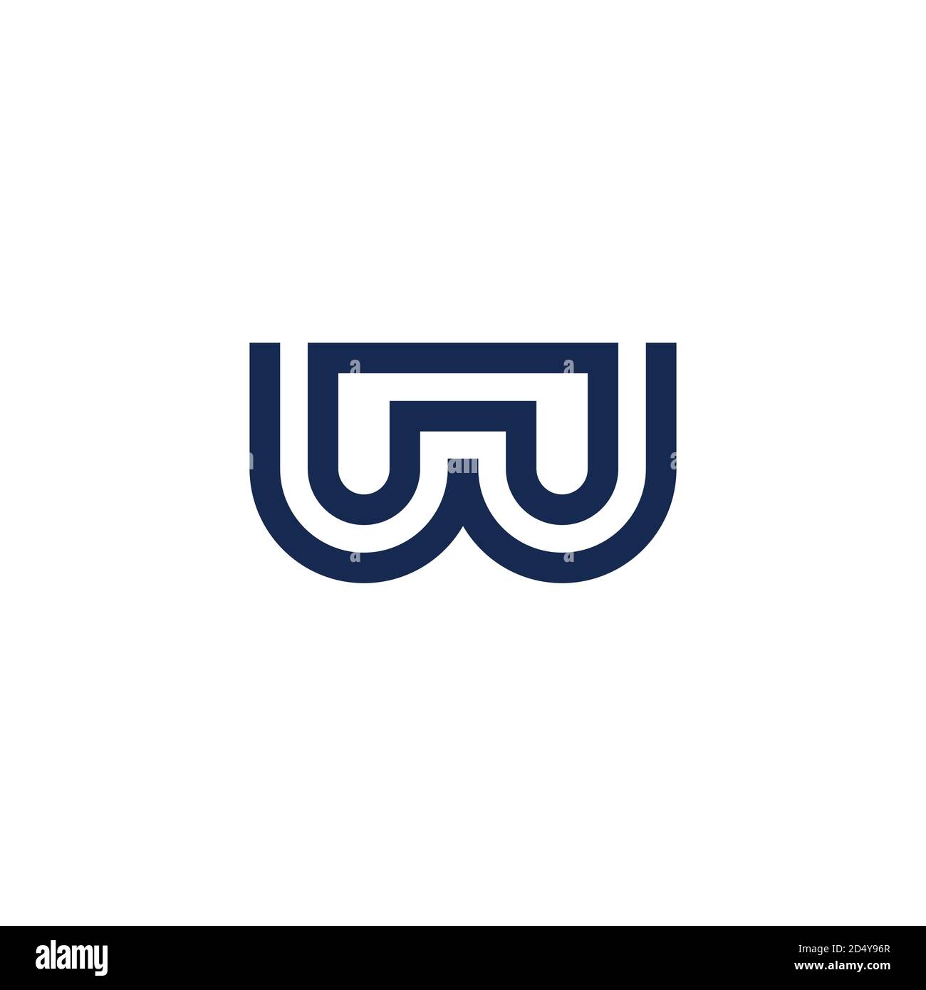 letter nw abstract stripes line geometric logo vector Stock Vector