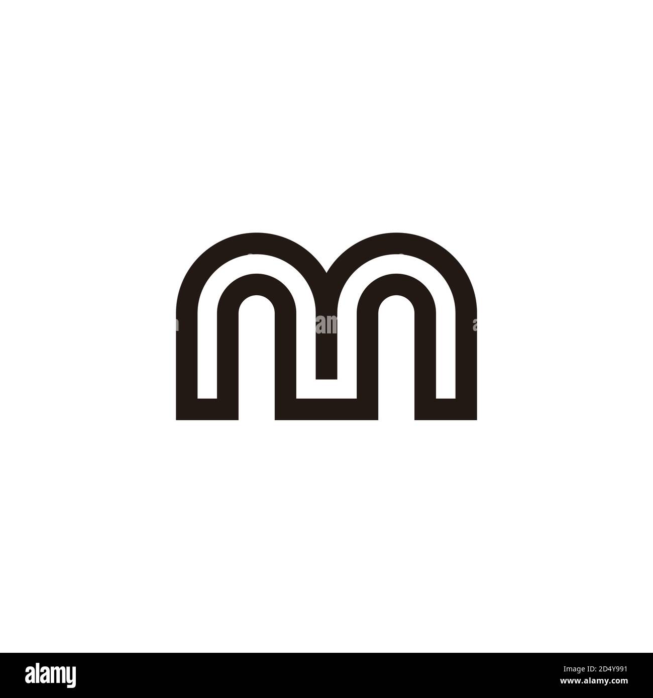 letter m abstract pillars buildings geometric logo vector Stock Vector