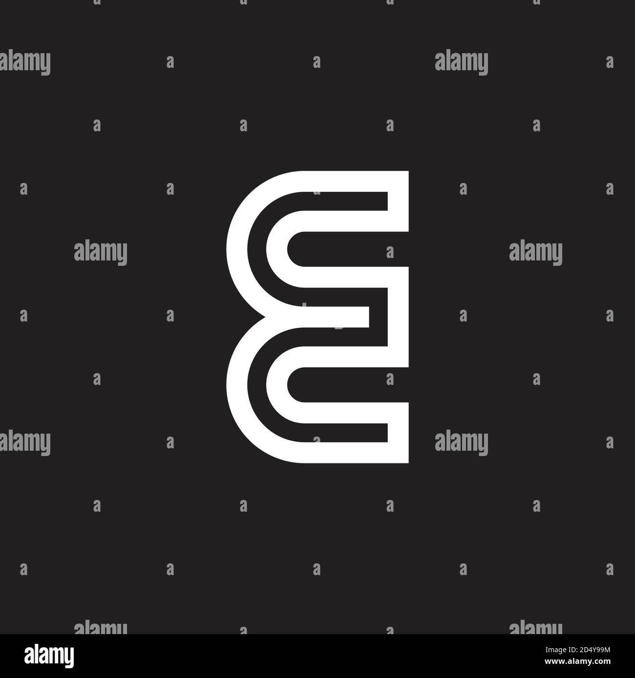 letters e linear geometric simple logo vector Stock Vector Image & Art ...