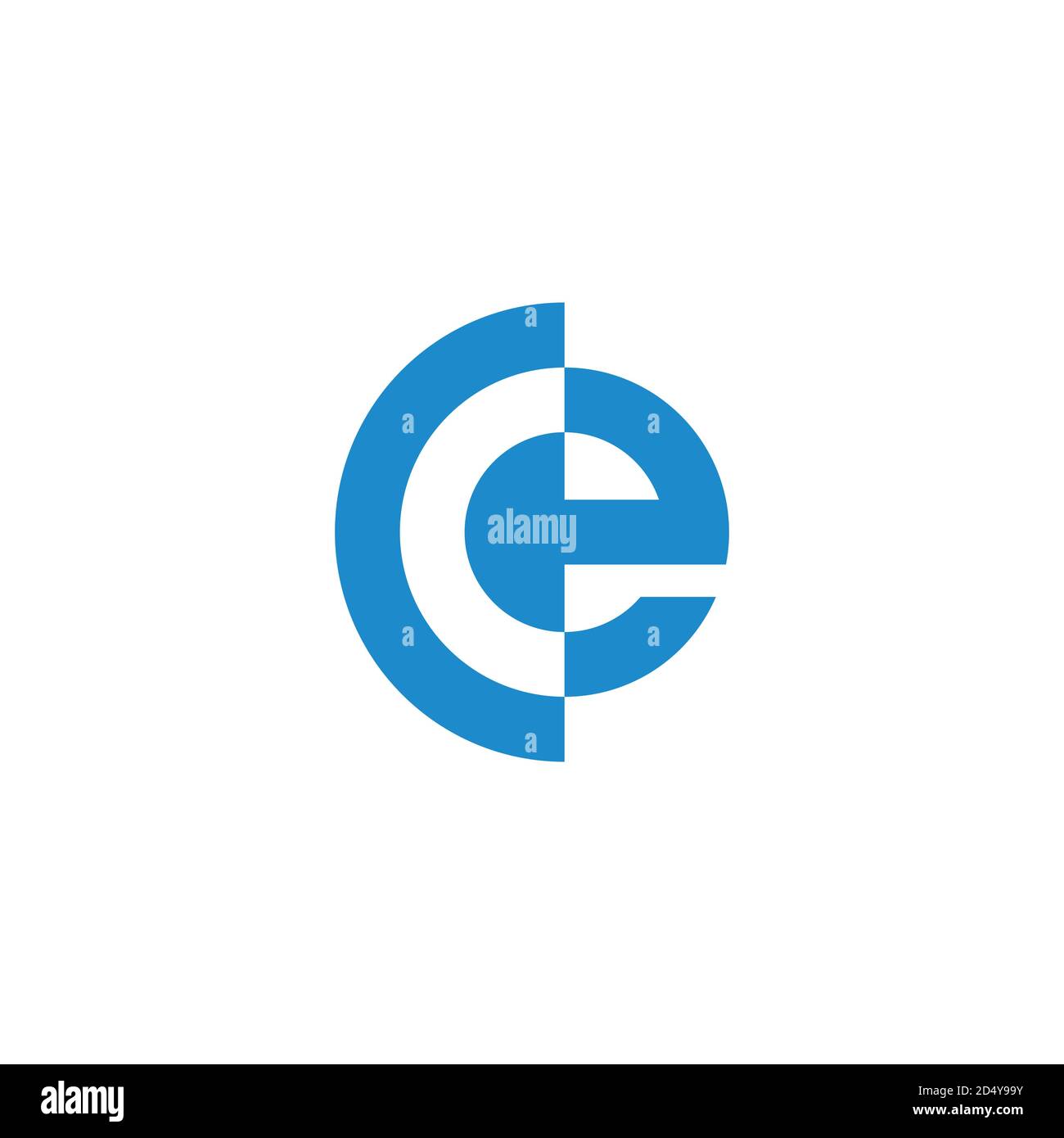 abstract letter ce stripes slice design logo vector Stock Vector