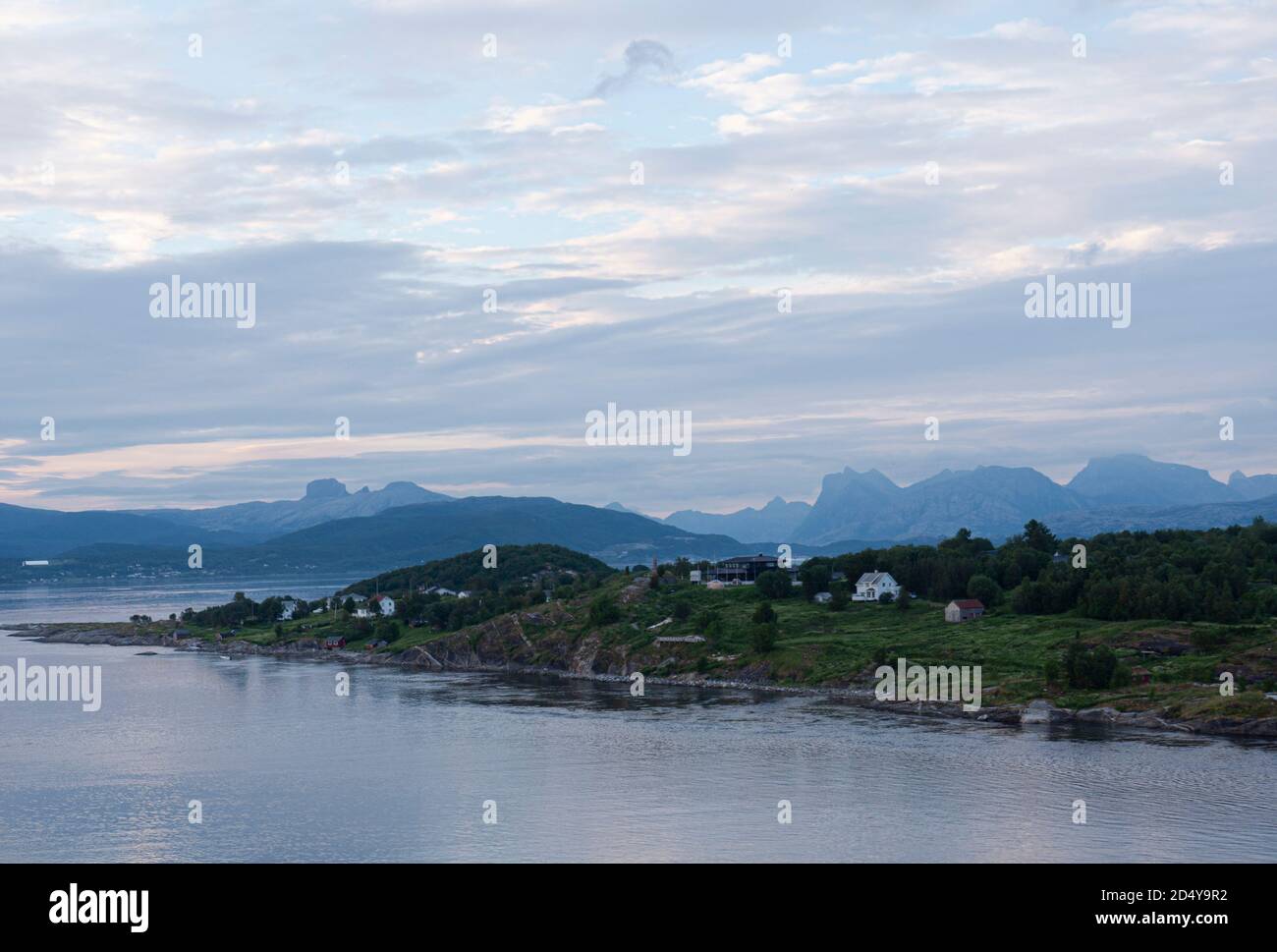 Saltstraumen in the summer evening, view from bridge Stock Photo