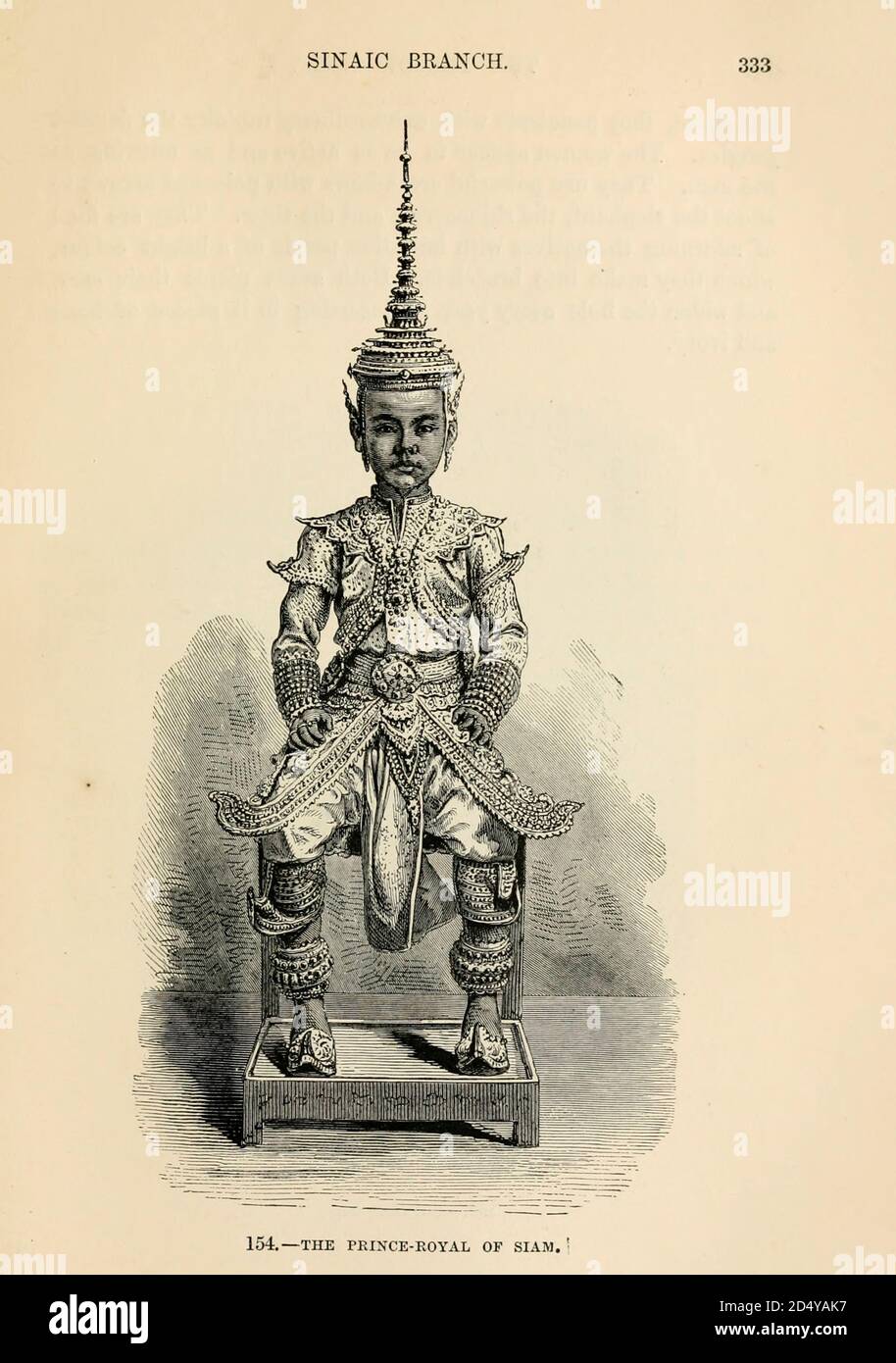 The Prince Royal of Siam engraving on wood From The human race by Figuier, Louis, (1819-1894) Publication in 1872 Publisher: New York, Appleton Stock Photo