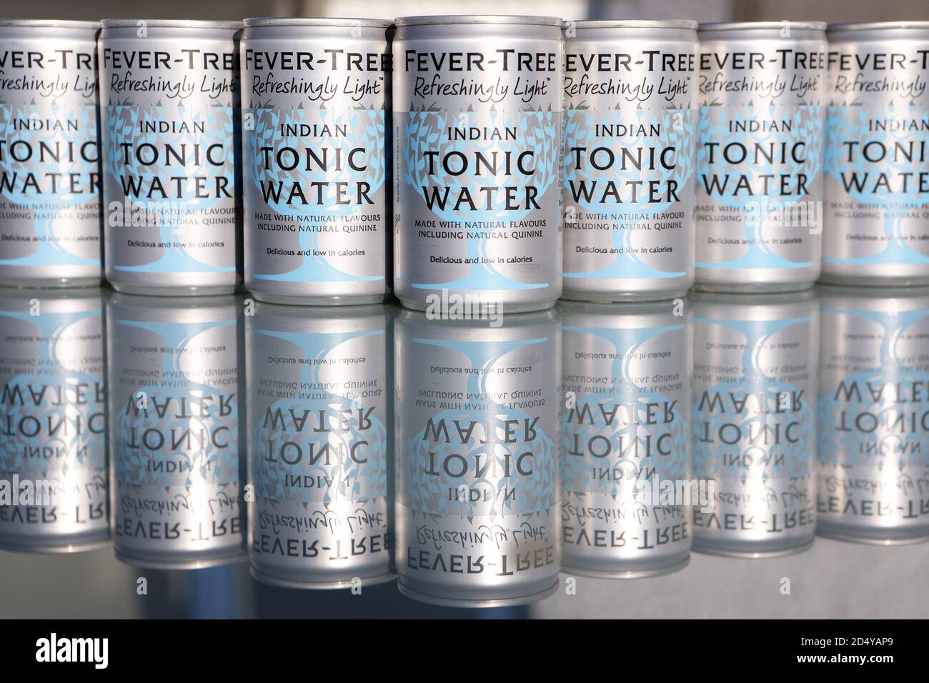 Cans of Fever-Tree tonic water Stock Photo