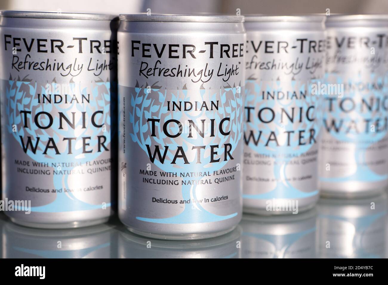 Cans of Fever-Tree tonic water Stock Photo
