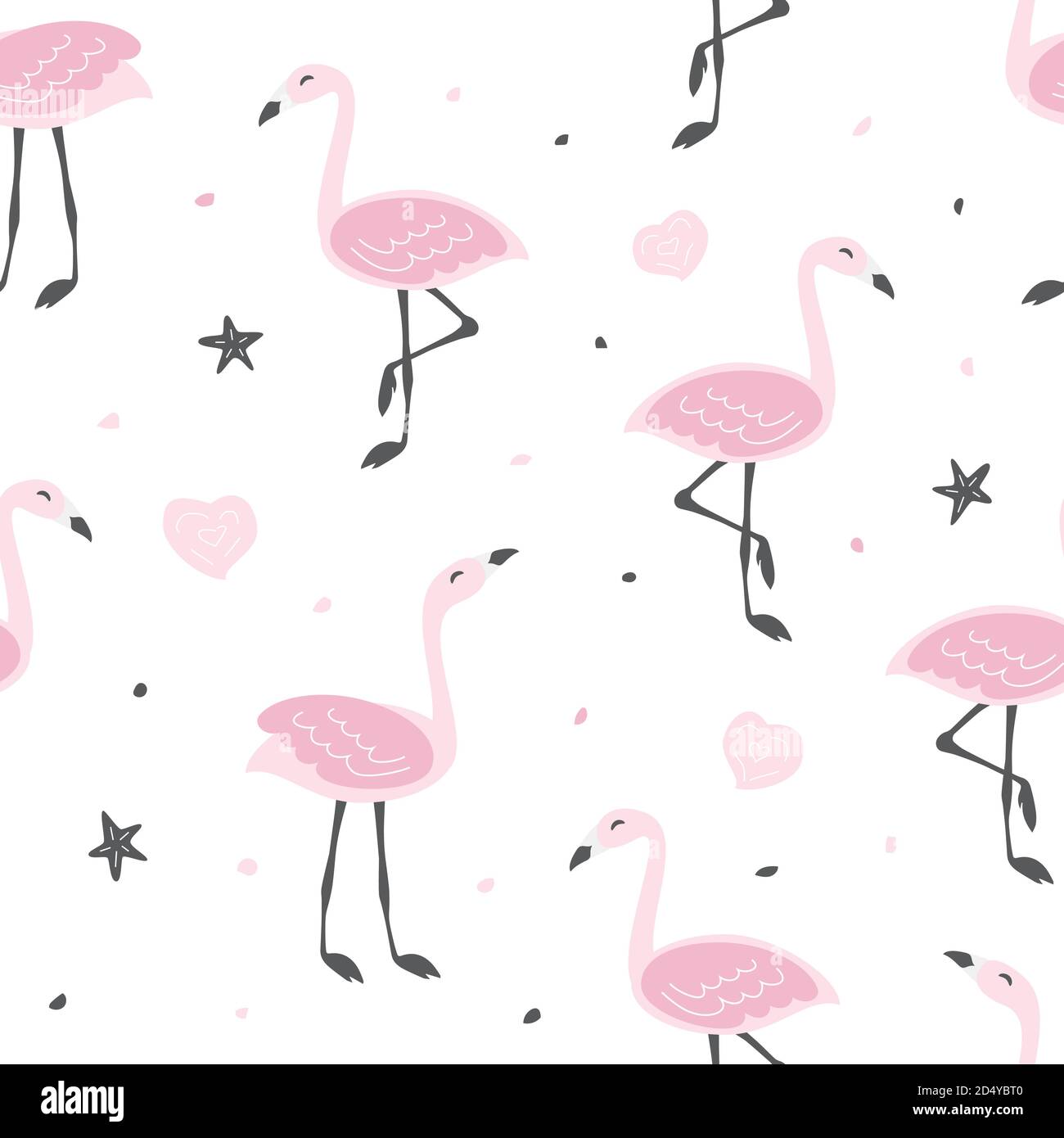 Childish seamless pattern with cute flamingo . Creative texture for fabric and textile Stock Vector