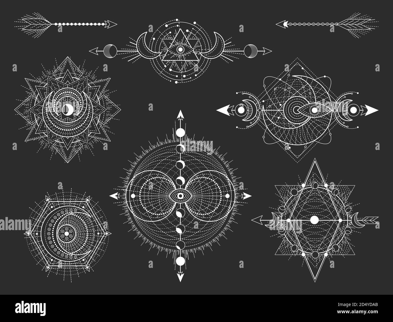 Geometric boho tattoo Occult alchemy line  Stock Illustration  100749231  PIXTA