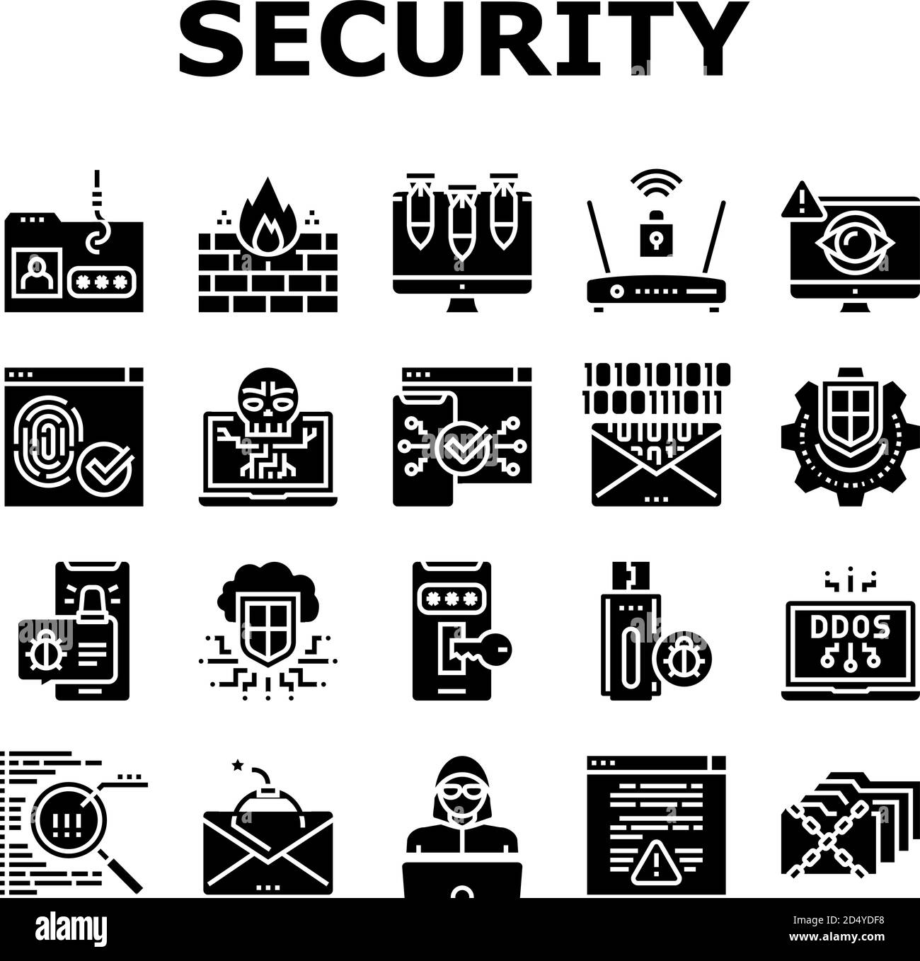 Internet Security Collection Icons Set Vector Stock Vector Image & Art ...